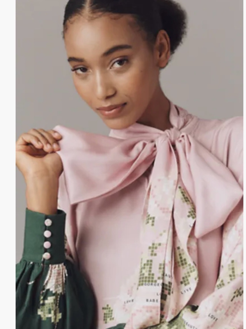 Anthropologie Pink and Green Floral Mini Dress - Picture 2 of 15
